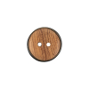 Portuguese Natural Wood Set-in Gunmetal 2-Hole Button - 24L/15mm - Detail | Mood Fabrics