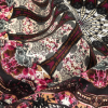 Magenta, High Rise and Cream Floral Medallions SIlk Charmeuse - Detail | Mood Fabrics