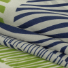 Lime, Navy and Icicle Abstract Silk Charmeuse - Folded | Mood Fabrics
