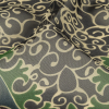 Blue, Green and Brown Classical Abstractions Silk Chiffon - Detail | Mood Fabrics