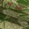 Green and Orange Little Berries and Leaves Silk Chiffon - Folded | Mood Fabrics