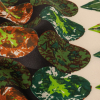 Garden Green and Orange Diamonds and Gems Silk Charmeuse - Detail | Mood Fabrics
