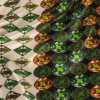 Garden Green and Orange Diamonds and Gems Silk Charmeuse | Mood Fabrics