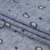 Heathered Blue, White and Black Petite Paisley Stretch Rayon Jersey - Folded | Mood Fabrics