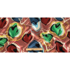 Withered Rose and Primary Colors Hearts Silk Charmeuse - Full | Mood Fabrics