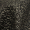 Black and Raven Herringbone Cotton Suiting - Detail | Mood Fabrics