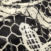 Black and White Alyssum Abstract Silk Charmeuse - Detail | Mood Fabrics