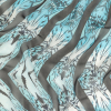 Navy, Sky Blue and White Fans Silk Chiffon | Mood Fabrics