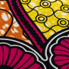 Pink, Lemon and Orange Spirals and Abstract Cotton Supreme Super Wax African Print - Detail | Mood Fabrics
