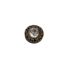 Vintage Antique Gold and Black Classical Shank Back Glass Button with Rhinestone Core - 17L/10.5mm - Folded | Mood Fabrics