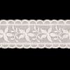 Bright White Floral Embroidered Trim with Scalloped Edges - 1.375 - Detail | Mood Fabrics