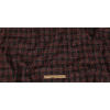 Red, Gray and Black Plaid Boucled Wool Tweed with Metallic Black Eyelash Fringe - Full | Mood Fabrics