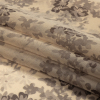 Famous NYC Designer Gray Sand and Taupe Floral Square Silk Chiffon Panel - Folded | Mood Fabrics