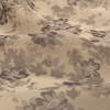 Famous NYC Designer Gray Sand and Taupe Floral Square Silk Chiffon Panel - Detail | Mood Fabrics