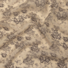 Famous NYC Designer Gray Sand and Taupe Floral Square Silk Chiffon Panel | Mood Fabrics