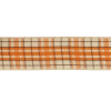 Golden Poppy, Brown and Vanilla Ice Plaid Woven Ribbon - 1 - Detail | Mood Fabrics