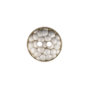 Italian Silver Brass Geometric 2-Hole Metal Saucer Button - 24L/15mm | Mood Fabrics