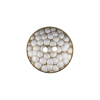 Italian Silver Brass Geometric 2-Hole Metal Saucer Button - 32L/20mm | Mood Fabrics
