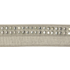 Silver Bejeweled Foldover Elastic Trim - 0.75" - Detail | Mood Fabrics
