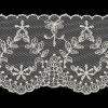 White Floral Wreaths Scalloped Embroidered Lace Trim - 2.75 - Detail | Mood Fabrics