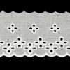 White Classical Cotton Eyelet Lace Trim with Finished Scalloped Edge - 2.25 - Detail | Mood Fabrics