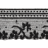 Black Floral and Geometric Cotton Lace Trim - 2.25" - Detail | Mood Fabrics