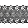 Black Floral and Abstract Re-Embroidered Lace Trim with Scalloped Edges - 5.25 | Mood Fabrics
