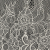 Blanc de Blanc Floral Chantilly Lace Trim with Eyelash Fringe - 10" x 3yd - Detail | Mood Fabrics