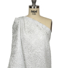 Metallic Silver and White Crinkled Luxury Brocade - Spiral | Mood Fabrics