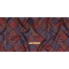 Metallic Royal Blue, Ruby and Bronze Patchwork Squares Luxury Brocade - Full | Mood Fabrics