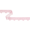 Shimmering Pink Scalloped Burnout Organza Trim - 1" | Mood Fabrics