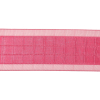 Hot Pink Windowpane Checks and Sheer Borders Woven Ribbon - 1.5 - Detail | Mood Fabrics