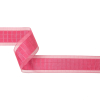 Hot Pink Windowpane Checks and Sheer Borders Woven Ribbon - 1.5 | Mood Fabrics