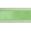 Patina Green Woven Ribbon with Sheer Organza Borders - 1.5 - Detail | Mood Fabrics