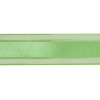 Patina Green Woven Ribbon with Sheer Organza Borders - 1 - Detail | Mood Fabrics