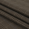 Italian Mulch, Steeple Gray and Sky Blue Plaid Wool Suiting - Folded | Mood Fabrics