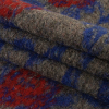 Red Alert, Cobalt and Heathered Gray Rose Vines Fuzzy Wool Knit - Folded | Mood Fabrics