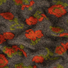 Red Orange, Lime and Heathered Gray Floral Fuzzy Wool Knit | Mood Fabrics