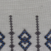 Black and Estate Blue Diamonds Embroidered Mesh Lace Trim with Finished Scalloped Edge and Ribbon Insertion - 8" - Detail | Mood Fabrics