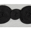 Black Tight Spiral Fabric Roses Trim on Mesh - 2 - Detail | Mood Fabrics