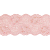 Pink Floral Beaded and Sequined Stretch Lace Trim with Finished Scalloped Edges - 3.5 | Mood Fabrics