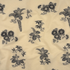 Famous Designer Italian Ebony and Buttercream Floral Cotton and Polyester Jacquard | Mood Fabrics