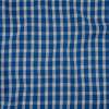 Famous Designer Italian Blue and White Plaid Viscose and Linen Woven | Mood Fabrics
