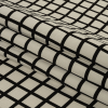 Ralph Lauren Black and White Windowpane Checks Rayon Crepe - Folded | Mood Fabrics