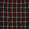 Italian Burgundy, Navy and White Plaid Stretch Polyester and Cotton Suiting | Mood Fabrics