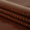 Brisbane Cinnamon Faux Crocodile Patent Leather - Folded | Mood Fabrics