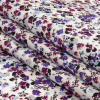 Purple, Hollyhock, and Baby Blue Tiny Flowers Cotton Shirting - Folded | Mood Fabrics