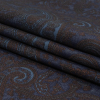 Brown and Blue Paisley Cotton Chambray - Folded | Mood Fabrics
