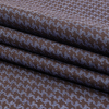 Blue and Brown Houndstooth Printed Lightweight Cotton and Polyester Denim Twill - Folded | Mood Fabrics