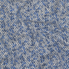 Black Flocked Polka Dots on Blue and White Leaves and Dots Stretch Cotton Shirting | Mood Fabrics